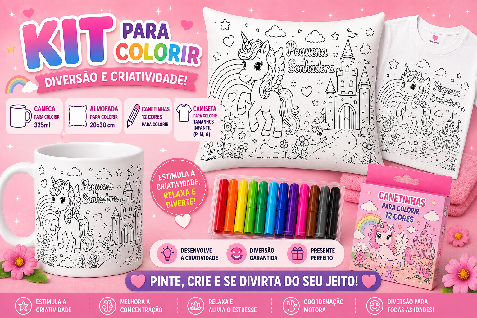 Kit completo tema unicórnio